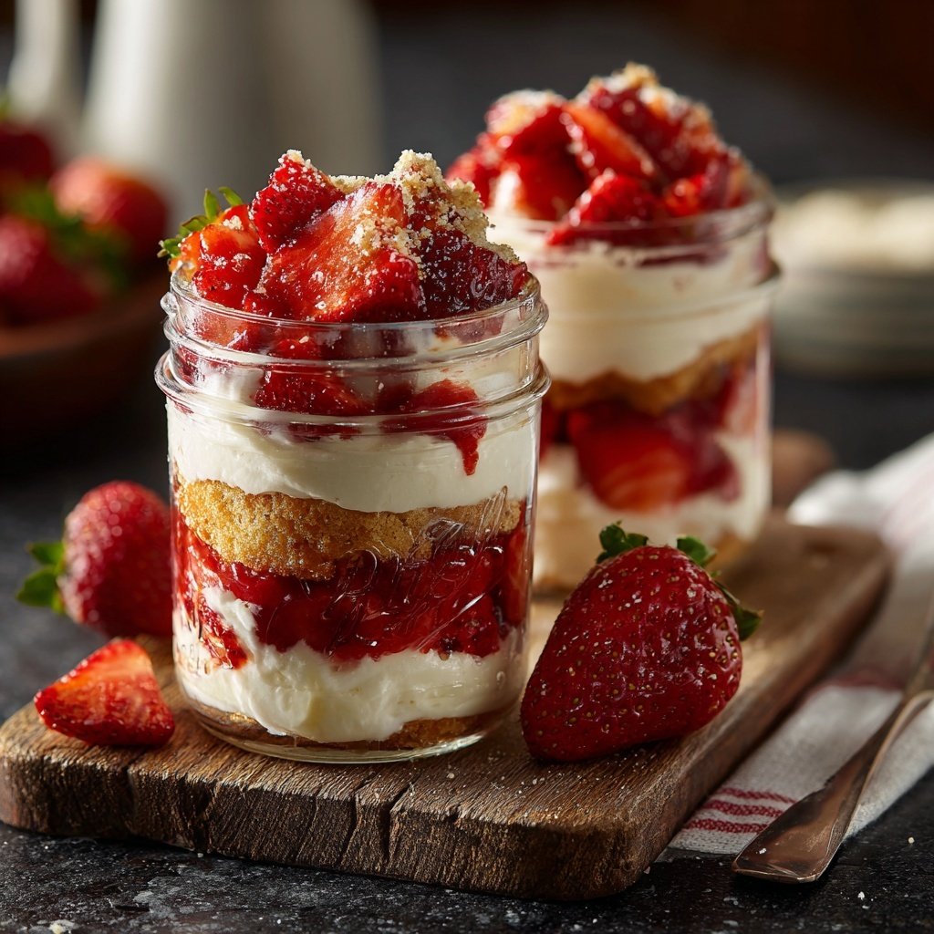 Mason Jar Strawberry Shortcake