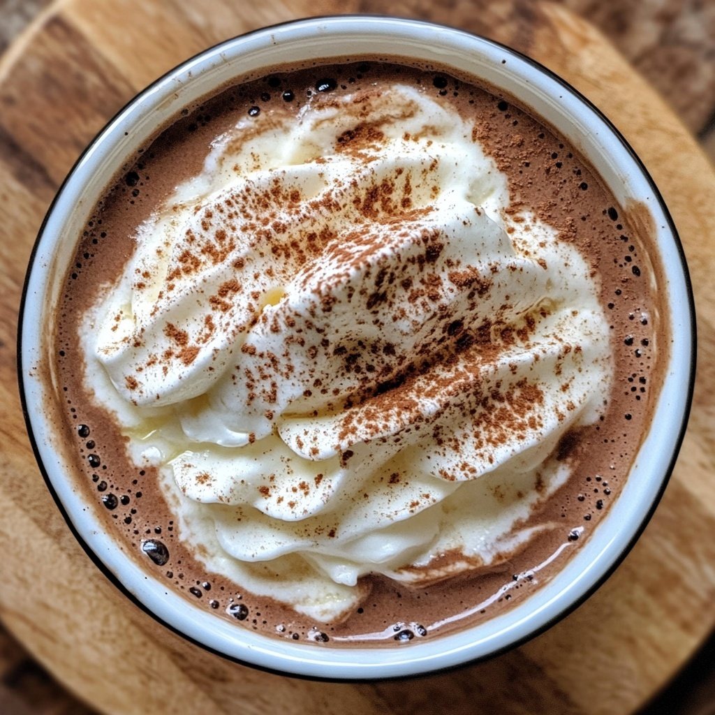 Hot Chocolate with Cinnamon, Vanilla and Whipped Cream