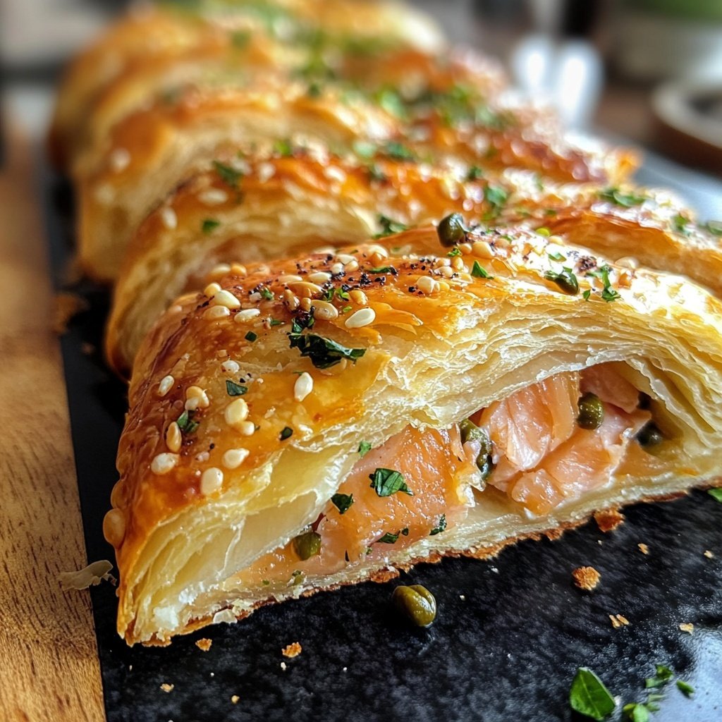 Smoked Salmon Shallot Puff Pastry