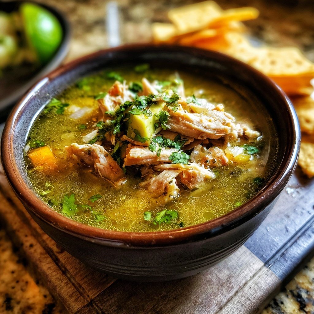 Slow Cooker Chicken Pozole Verde Authentic