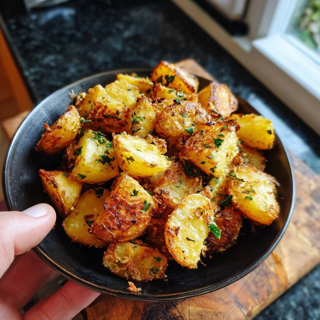 Crispy Airfryer Garlic Potatoes