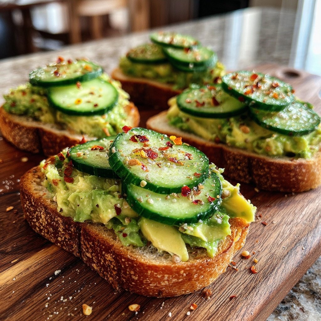 Avocado Cucumber Toast Idea