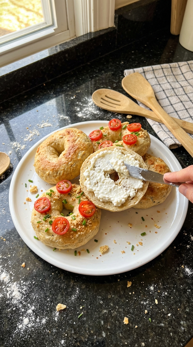 Sunshine Cottage Cheese Bagels