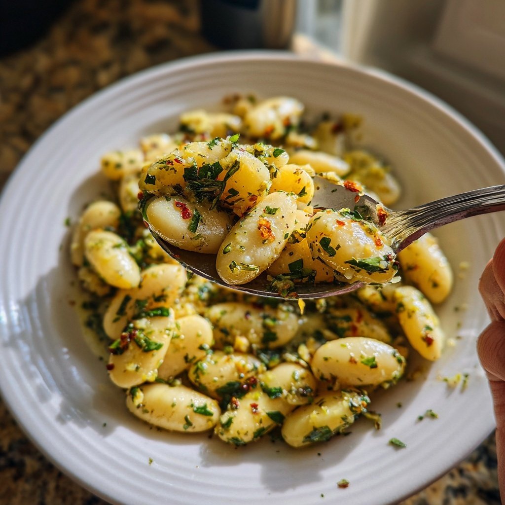 Butter Beans with Garlic Lemon Herbs