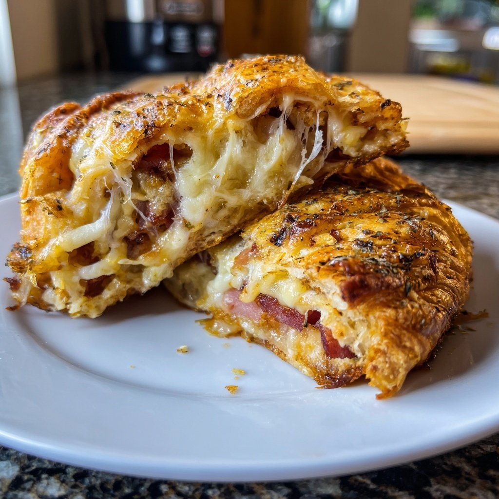 Ham and Cheese Breakfast Croissant Bake​