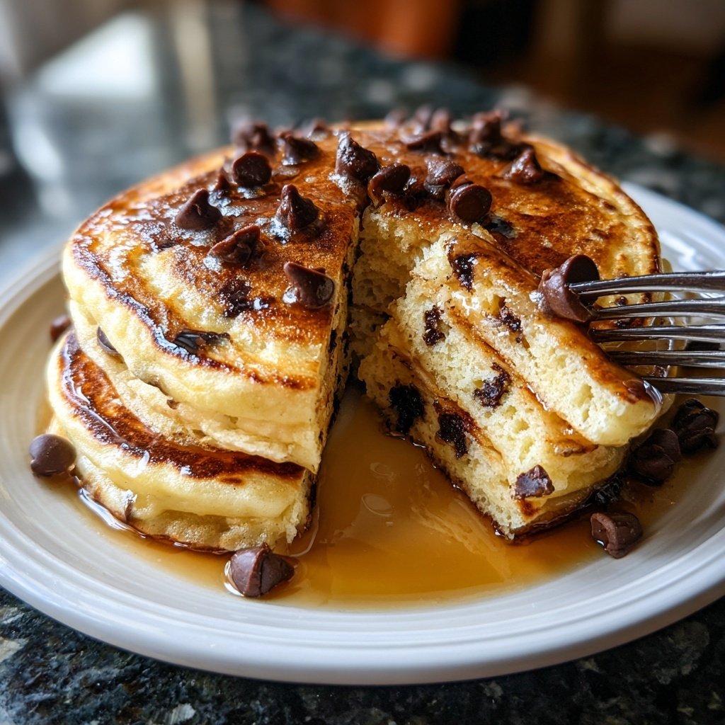 Chocolate Chip Ricotta Pancakes for Weekend Breakfast