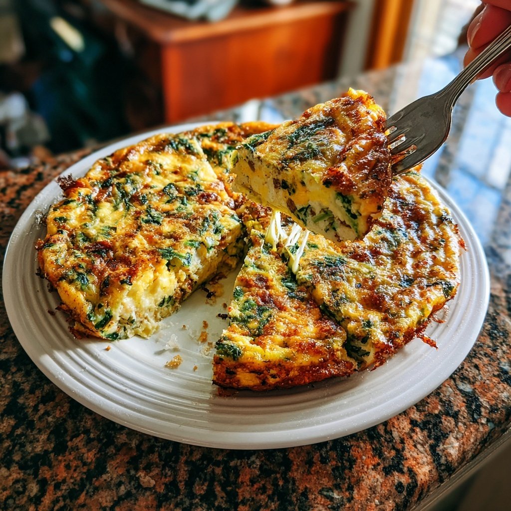 Simple Spinach and Turkey Frittata
