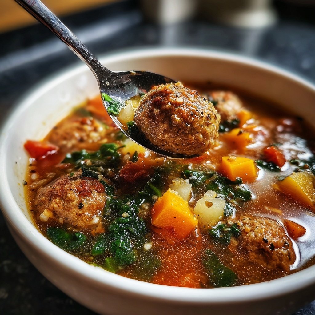Meatball Soup with Seasonal Vegetables