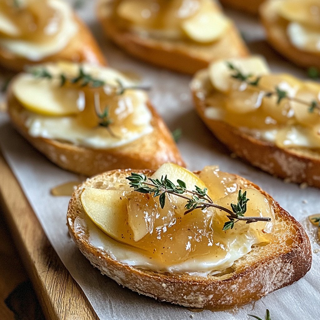 Brie Apple Butter Crostini