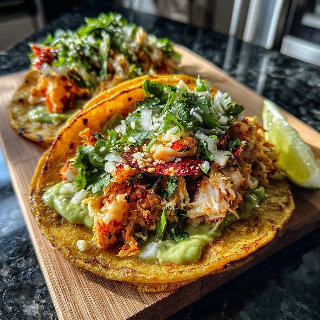 Crispy Chicken and Lobster Tacos